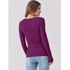 image:imageANRABESS Women Long Sleeve Shirts Scoop Neck Fall Ribbed TopsPurple