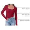 image:imageANRABESS Women Long Sleeve Shirts Scoop Neck Fall Ribbed TopsRed