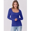 image:imageANRABESS Women Long Sleeve Shirts Scoop Neck Fall Ribbed TopsRoyal Blue
