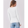 image:imageANRABESS Women Long Sleeve Shirts Scoop Neck Fall Ribbed TopsWhite