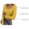 image:imageANRABESS Women Long Sleeve Shirts Scoop Neck Fall Ribbed TopsYellow