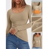 image:imageANRABESS Women Long Sleeve Thermal Shirts Scoop Neck TopApricot