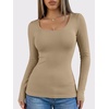 image:imageANRABESS Women Long Sleeve Thermal Shirts Scoop Neck TopApricot