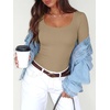 image:imageANRABESS Women Long Sleeve Thermal Shirts Scoop Neck TopApricot
