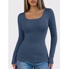 image:imageANRABESS Women Long Sleeve Thermal Shirts Scoop Neck TopGrey Blue
