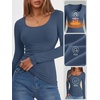 image:imageANRABESS Women Long Sleeve Thermal Shirts Scoop Neck TopGrey Blue