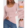 image:imageANRABESS Women Long Sleeve Thermal Shirts Scoop Neck TopLight Pink
