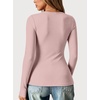 image:imageANRABESS Women Long Sleeve Thermal Shirts Scoop Neck TopLight Pink