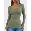 image:imageANRABESS Women Long Sleeve Thermal Shirts Scoop Neck TopOlive