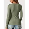 image:imageANRABESS Women Long Sleeve Thermal Shirts Scoop Neck TopOlive