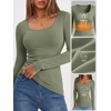 image:imageANRABESS Women Long Sleeve Thermal Shirts Scoop Neck TopOlive