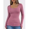 image:imageANRABESS Women Long Sleeve Thermal Shirts Scoop Neck TopPink