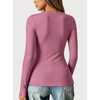 image:imageANRABESS Women Long Sleeve Thermal Shirts Scoop Neck TopPink