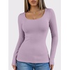 image:imageANRABESS Women Long Sleeve Thermal Shirts Scoop Neck TopPurple
