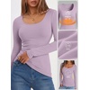image:imageANRABESS Women Long Sleeve Thermal Shirts Scoop Neck TopPurple