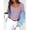 image:imageANRABESS Women Long Sleeve Thermal Shirts Scoop Neck TopPurple