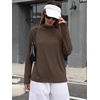 image:imageANRABESS Women Mock Neck Long Sleeve Shirts Striped Oversized Fall TopsBrown Black Striped