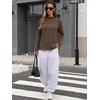 image:imageANRABESS Women Mock Neck Long Sleeve Shirts Striped Oversized Fall TopsBrown Black Striped