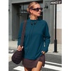image:imageANRABESS Women Mock Neck Long Sleeve Shirts Striped Oversized Fall TopsDark Blue