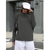 image:imageANRABESS Women Mock Neck Long Sleeve Shirts Striped Oversized Fall TopsGray