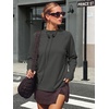 image:imageANRABESS Women Mock Neck Long Sleeve Shirts Striped Oversized Fall TopsGray