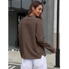 image:imageANRABESS Women Mock Neck Long Sleeve Shirts Striped Oversized Fall TopsLight Coffee