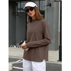 image:imageANRABESS Women Mock Neck Long Sleeve Shirts Striped Oversized Fall TopsLight Coffee