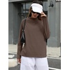 image:imageANRABESS Women Mock Neck Long Sleeve Shirts Striped Oversized Fall TopsLight Coffee