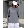image:imageANRABESS Women Mock Neck Long Sleeve Shirts Striped Oversized Fall TopsNavy Blue White Striped
