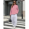 image:imageANRABESS Women Mock Neck Long Sleeve Shirts Striped Oversized Fall TopsPink
