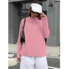 image:imageANRABESS Women Mock Neck Long Sleeve Shirts Striped Oversized Fall TopsPink