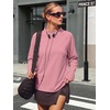 image:imageANRABESS Women Mock Neck Long Sleeve Shirts Striped Oversized Fall TopsPink