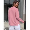 image:imageANRABESS Women Mock Neck Long Sleeve Shirts Striped Oversized Fall TopsPink