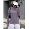 image:imageANRABESS Women Mock Neck Long Sleeve Shirts Striped Oversized Fall TopsRed Blue Striped