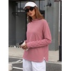 image:imageANRABESS Women Mock Neck Long Sleeve Shirts Striped Oversized Fall TopsRed White Striped