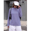 image:imageANRABESS Women Mock Neck Long Sleeve Shirts Striped Oversized Fall TopsRoyal Blue White Striped