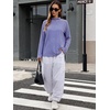 image:imageANRABESS Women Mock Neck Long Sleeve Shirts Striped Oversized Fall TopsRoyal Blue White Striped