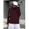 image:imageANRABESS Women Mock Neck Long Sleeve Shirts Striped Oversized Fall TopsWine Red