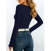 image:imageANRABESS Womens Boat Neck Long Sleeve Thermal ShirtsNavy Blue