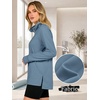 image:imageANRABESS Womens Half Zip Sweatshirts Loose Fleece PulloverGray Blue
