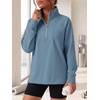 image:imageANRABESS Womens Half Zip Sweatshirts Loose Fleece PulloverGray Blue