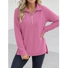 image:imageANRABESS Womens Half Zip Sweatshirts Loose Fleece PulloverHot Pink