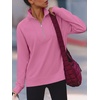 image:imageANRABESS Womens Half Zip Sweatshirts Loose Fleece PulloverHot Pink