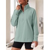 image:imageANRABESS Womens Half Zip Sweatshirts Loose Fleece PulloverSage Green