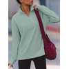 image:imageANRABESS Womens Half Zip Sweatshirts Loose Fleece PulloverSage Green