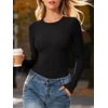 image:imageANRABESS Womens Long Sleeve Shirts Fitted Double Lined TopBlack