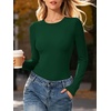 image:imageANRABESS Womens Long Sleeve Shirts Fitted Double Lined TopDeep Green