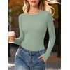 image:imageANRABESS Womens Long Sleeve Shirts Fitted Double Lined TopGreen