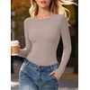 image:imageANRABESS Womens Long Sleeve Shirts Fitted Double Lined TopGrey