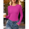 image:imageANRABESS Womens Long Sleeve Shirts Fitted Double Lined TopHot Pink